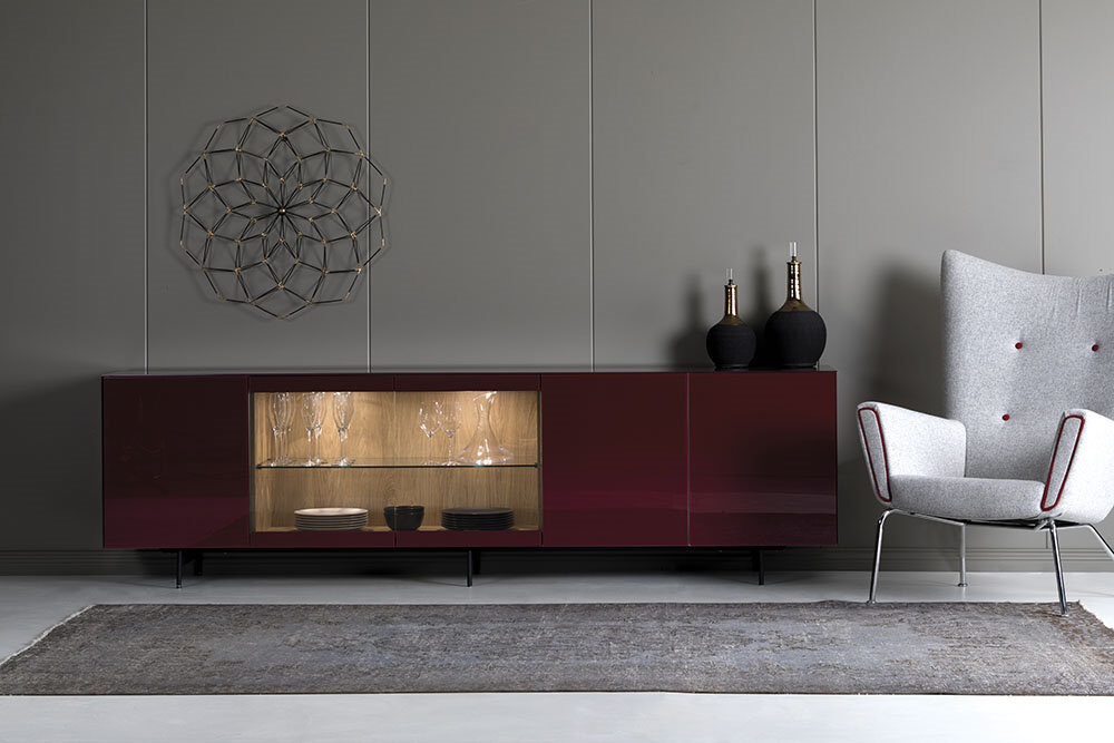 Sideboard Gallery 12 Длинный комод в стекле с подсветкой Sonorous
